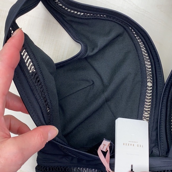 TED BAKER POINTELLE DEEP V SWIMSUIT Black NWT - Picture 5 of 11